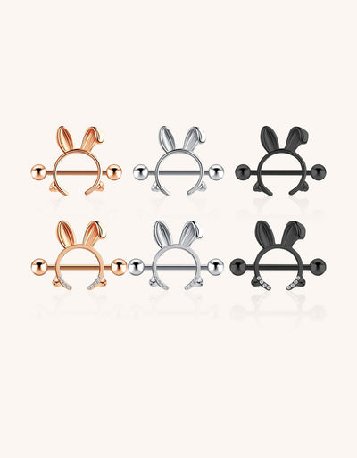 Cute Rabbit Ear-Shaped Nipple Stud – Hypoallergenic Body Jewelry