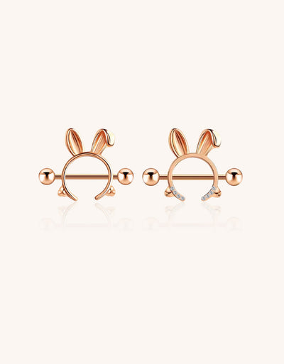 Cute Rabbit Ear-Shaped Nipple Stud – Hypoallergenic Body Jewelry