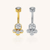 Gold F136 Titanium Cat Paw CZ Dangle Belly Button Ring – Hypoallergenic Navel Jewelry