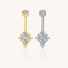 F136 Titanium Threadless Belly Ring – Internally Threaded, 5A Clear CZ Navel Jewelry