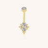 F136 Titanium Threadless Belly Ring – Internally Threaded, 5A Clear CZ Navel Jewelry