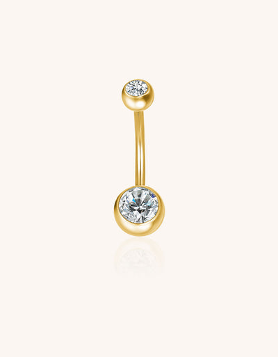 14G CZ Belly Button Ring – Sparkling Navel Piercing Jewelry