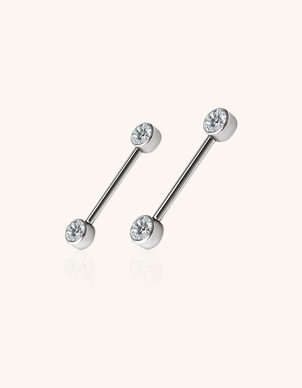 Internally Threaded Bezel Set CZ Nipple Ring – Body Piercing Jewelry