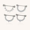 CZ Dangle Nipple Ring – ASTM F136 Titanium Barbell Piercing Jewelry
