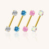 Prong Set CZ Barbell – ASTM F136 Titanium Body Jewelry for Piercings