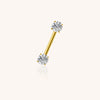 Prong Set CZ Barbell – ASTM F136 Titanium Body Jewelry for Piercings