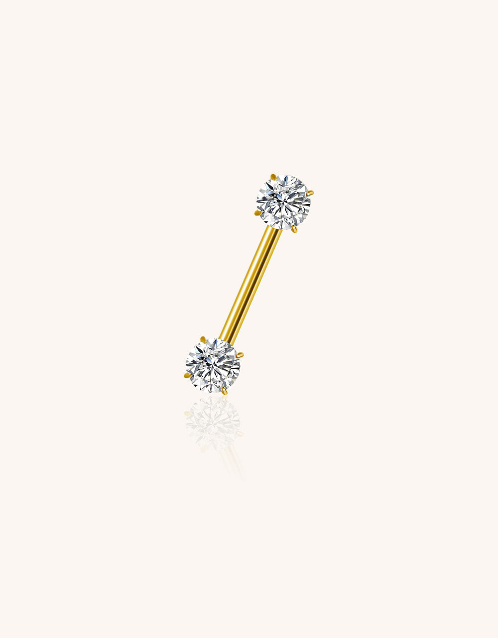 Prong Set CZ Barbell – ASTM F136 Titanium Body Jewelry for Piercings