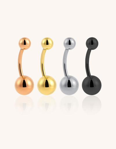 F136 Titanium Simple Ball Navel Barbell – Hypoallergenic Belly Piercing Jewelry