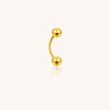Unisex Simple Style Titanium Curved Barbell – High Grade CZ Piercing Ring