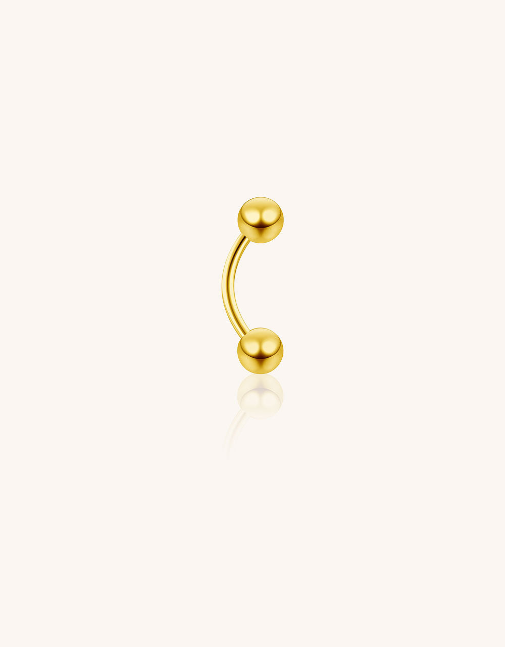 Unisex Simple Style Titanium Curved Barbell – High Grade CZ Piercing Ring