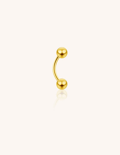 Unisex Simple Style Titanium Curved Barbell – High Grade CZ Piercing Ring