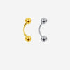 Unisex Simple Style Titanium Curved Barbell – High Grade CZ Piercing Ring