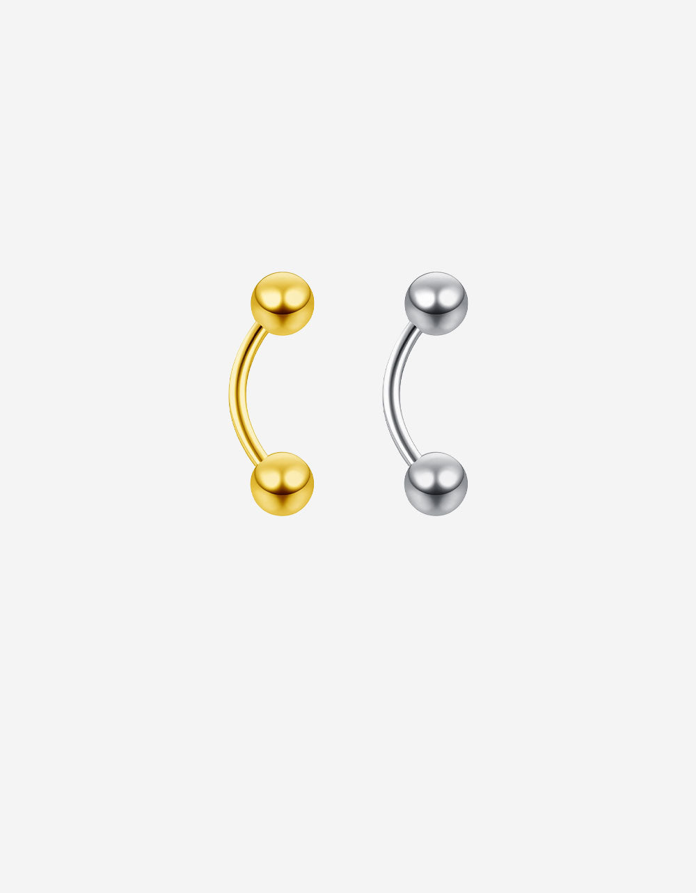 Unisex Simple Style Titanium Curved Barbell – High Grade CZ Piercing Ring