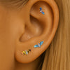 F136 Titanium Bat CZ Stud–Internally Threaded Hypoallergenic Cartilage Earring