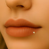 Four CZ Paw Print Lip Stud 16G Internally Threaded Cat Claw Labret Piercing