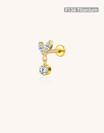 Internally Threaded CZ Lip Labret Stud Wholesale