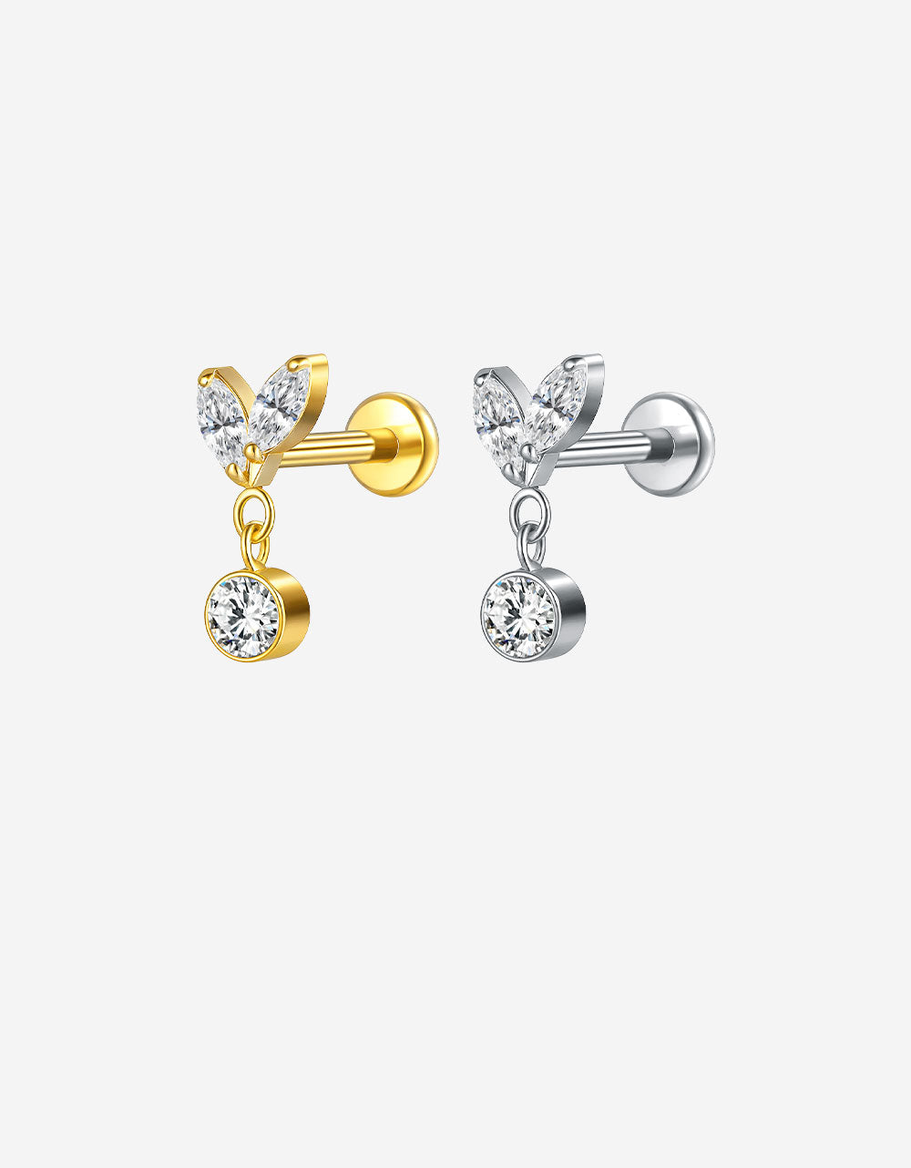 Internally Threaded CZ Lip Labret Stud Wholesale