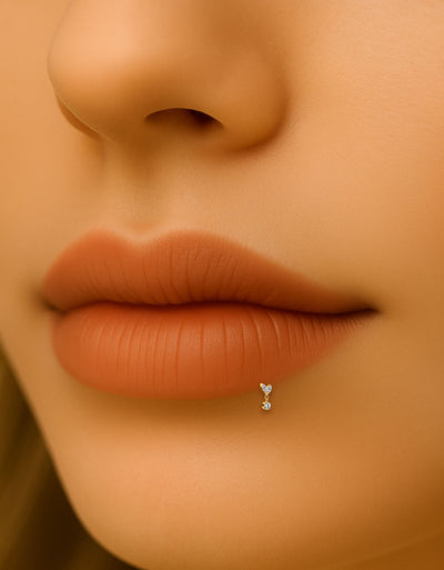 Internally Threaded CZ Lip Labret Stud Wholesale