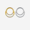 Titanium Double Layer Nose Ring – Half Hoop with CZ Stones