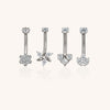 F136 Titanium CZ Curved Eyebrow Ring – Internally Threaded Piercing Jewelry