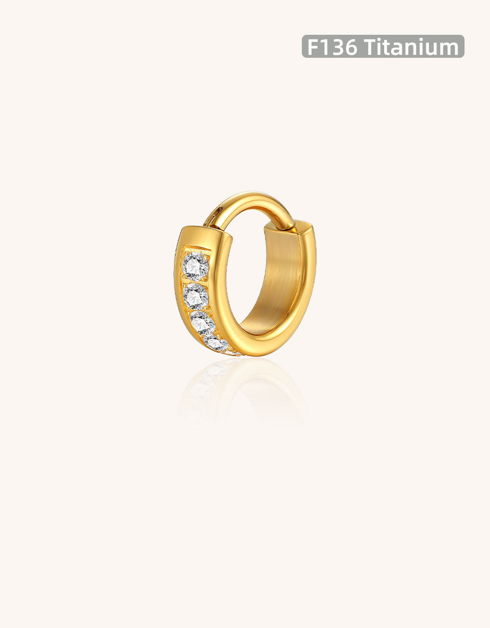 Titanium CZ Wide Nose Clicker 16G Hypoallergenic Piercing Hoop