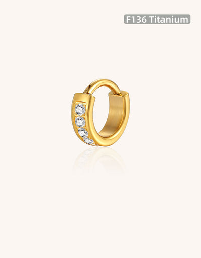 Titanium CZ Wide Nose Clicker 16G Hypoallergenic Piercing Hoop