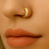 Titanium CZ Wide Nose Clicker 16G Hypoallergenic Piercing Hoop