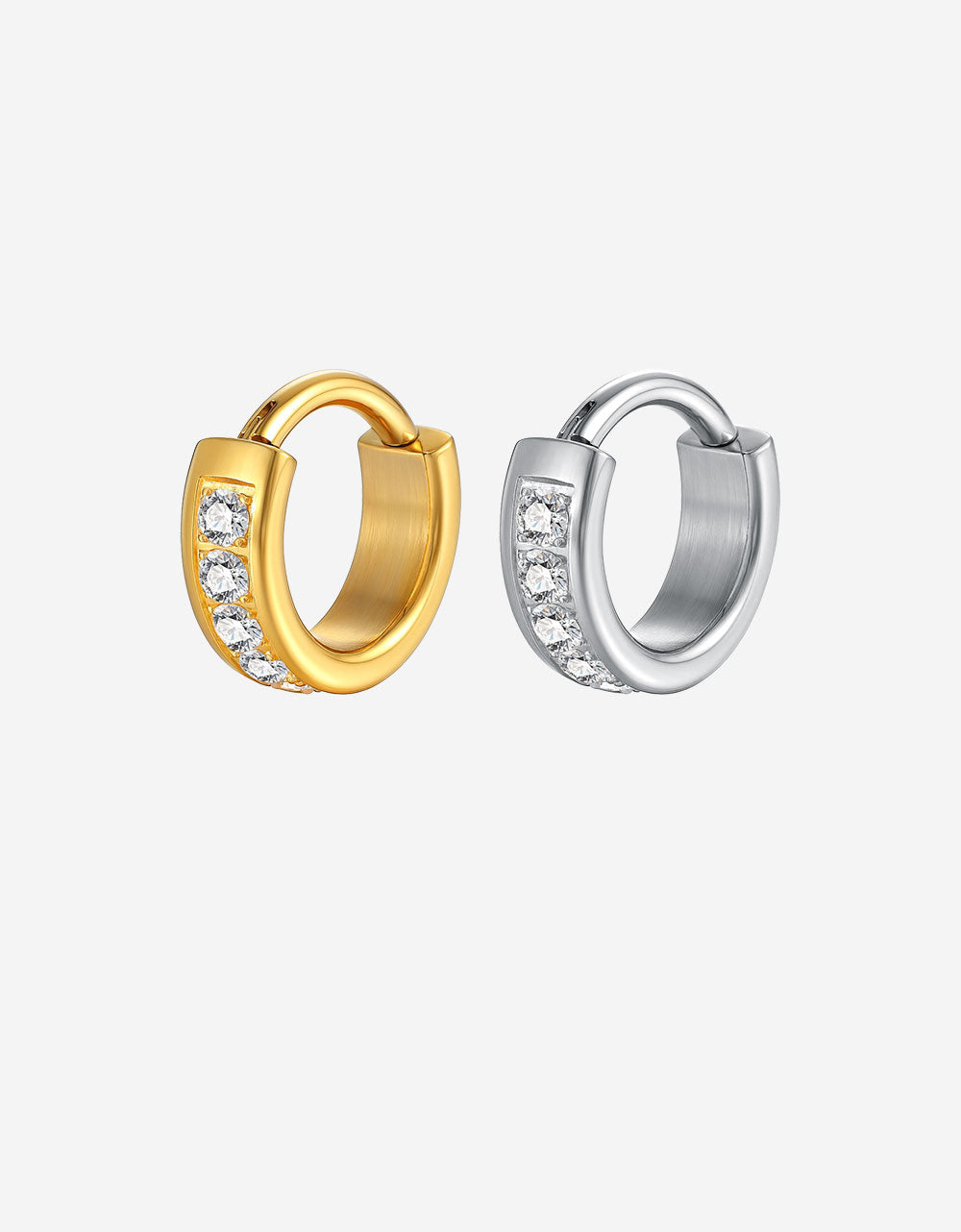 Titanium CZ Wide Nose Clicker 16G Hypoallergenic Piercing Hoop