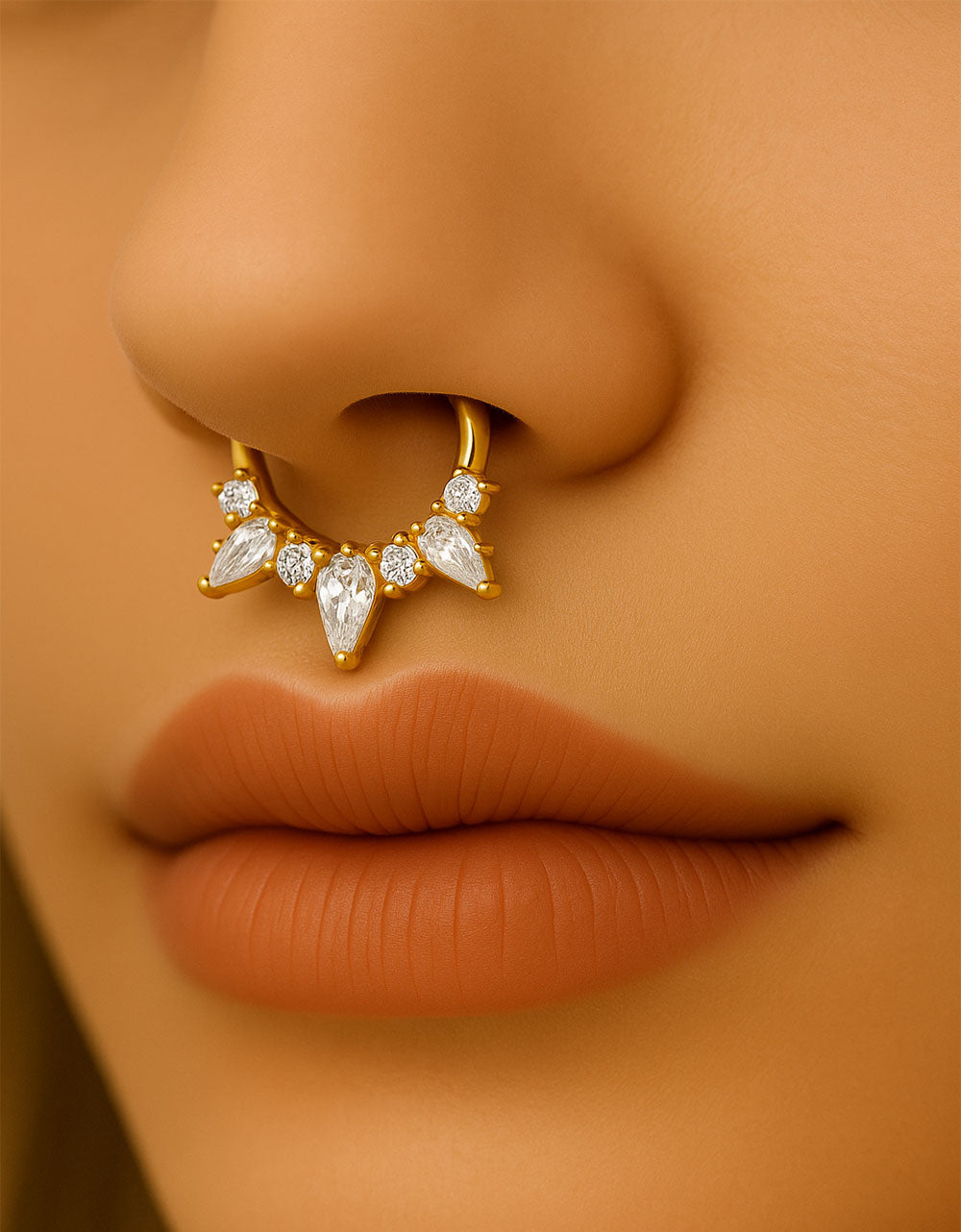ASTM F136 Titanium Kite CZ & Triple CZ Hinged Segment Ring – Helix Piercing Jewelry Wholesale