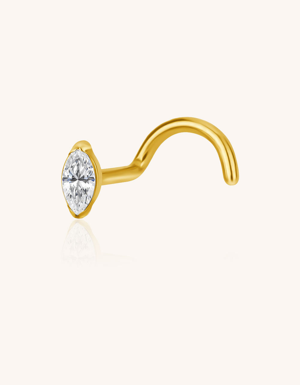 Wholesale ASTM F136 Titanium Marquise CZ Nose Stud