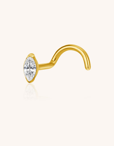 Wholesale ASTM F136 Titanium Marquise CZ Nose Stud