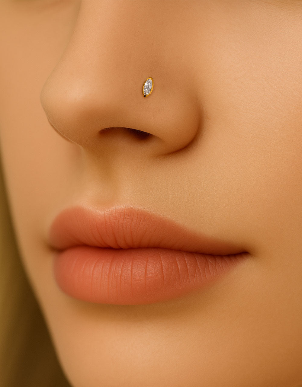 Wholesale ASTM F136 Titanium Marquise CZ Nose Stud