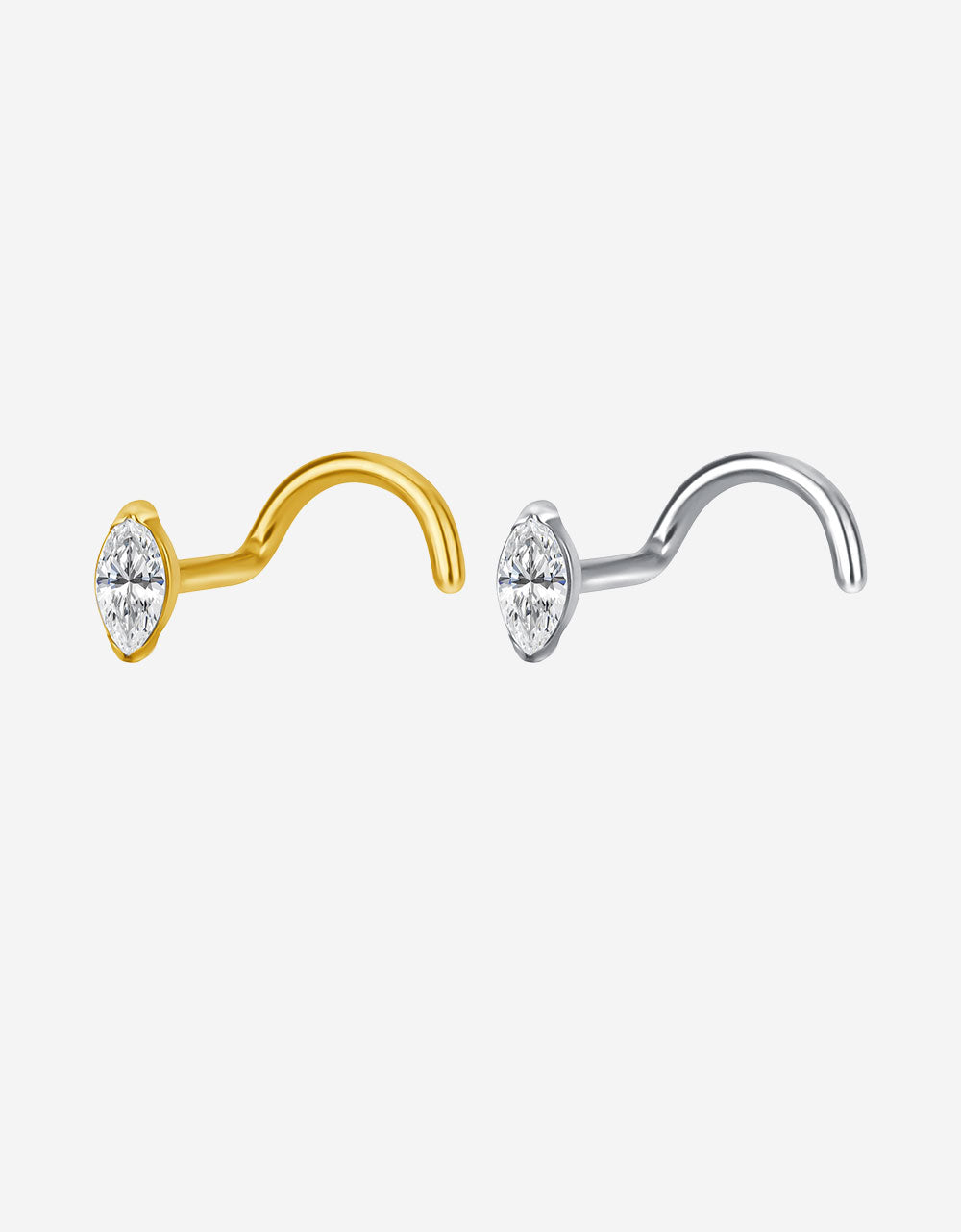 Wholesale ASTM F136 Titanium Marquise CZ Nose Stud