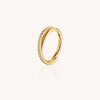 F136 Titanium Cross Inlaid Cubic Zirconia Hoop Earrings Body Piercing Jewelry