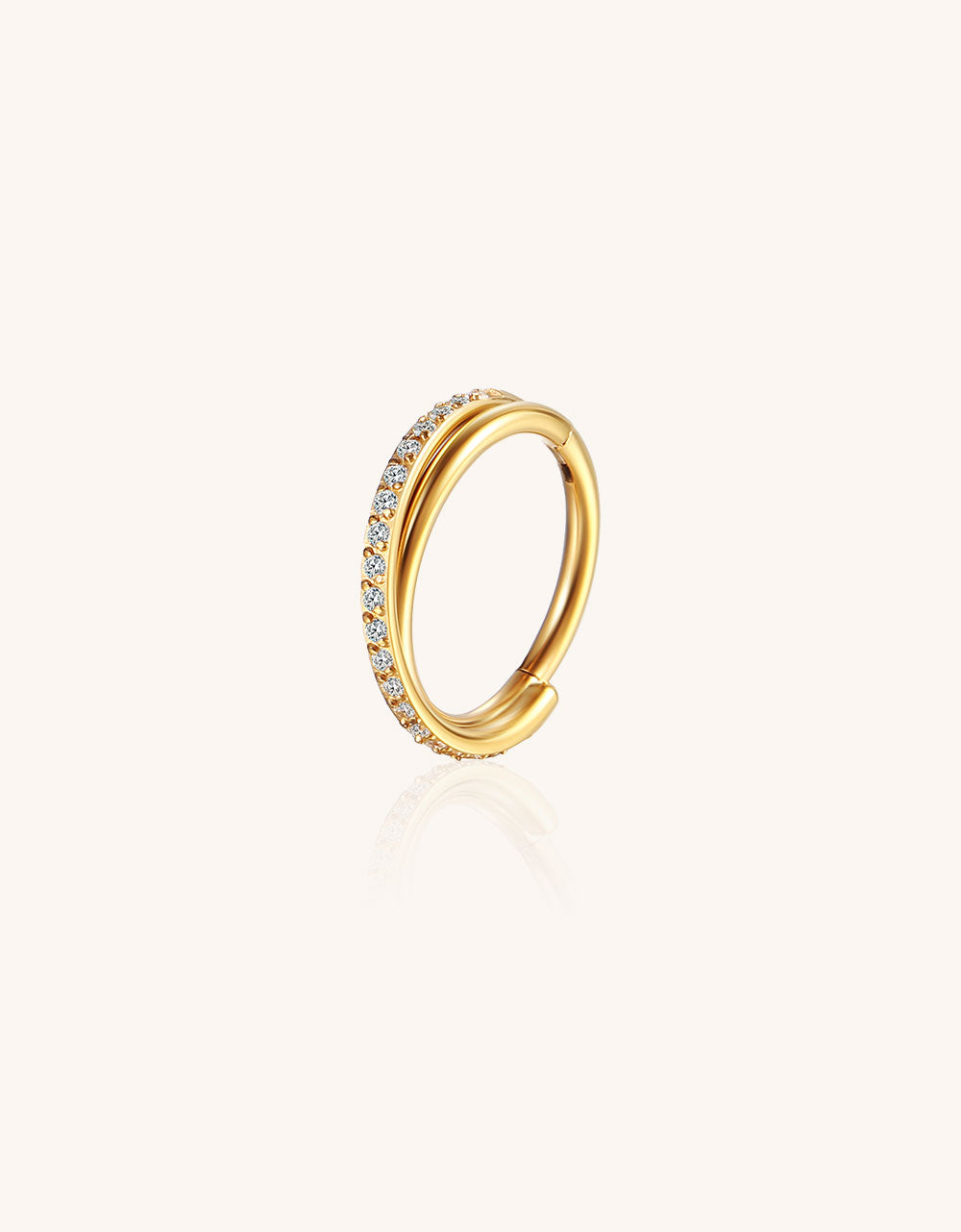 F136 Titanium Cross Inlaid Cubic Zirconia Hoop Earrings Body Piercing Jewelry