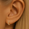 F136 Titanium Cross Inlaid Cubic Zirconia Hoop Earrings Body Piercing Jewelry