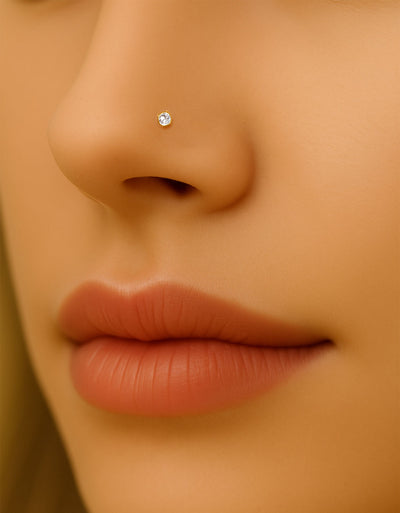 Titanium CZ Spike Nose Screw Fashion Nose Piercing for Women