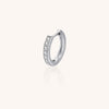 F136 Titanium D-Shaped CZ Hoop with Straight Bar–Ultra Sparkling Hypoallergenic Cartilage Ring