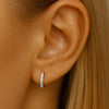 F136 Titanium D-Shaped CZ Hoop with Straight Bar–Ultra Sparkling Hypoallergenic Cartilage Ring