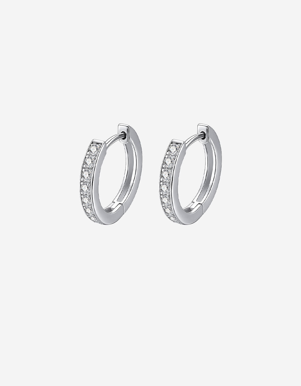 F136 Titanium D-Shaped CZ Hoop with Straight Bar–Ultra Sparkling Hypoallergenic Cartilage Ring