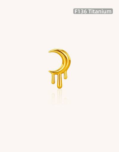 Titanium Blood Moon Internally Threaded Labret Top – G23 Body Piercing Jewelry