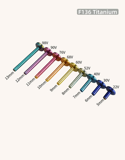 F136 Titanium 14G Flat Back Disc Post–Piercing Base for Ear&Cartilage