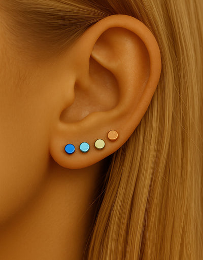 F136 Titanium 14G Flat Back Disc Post–Piercing Base for Ear&Cartilage