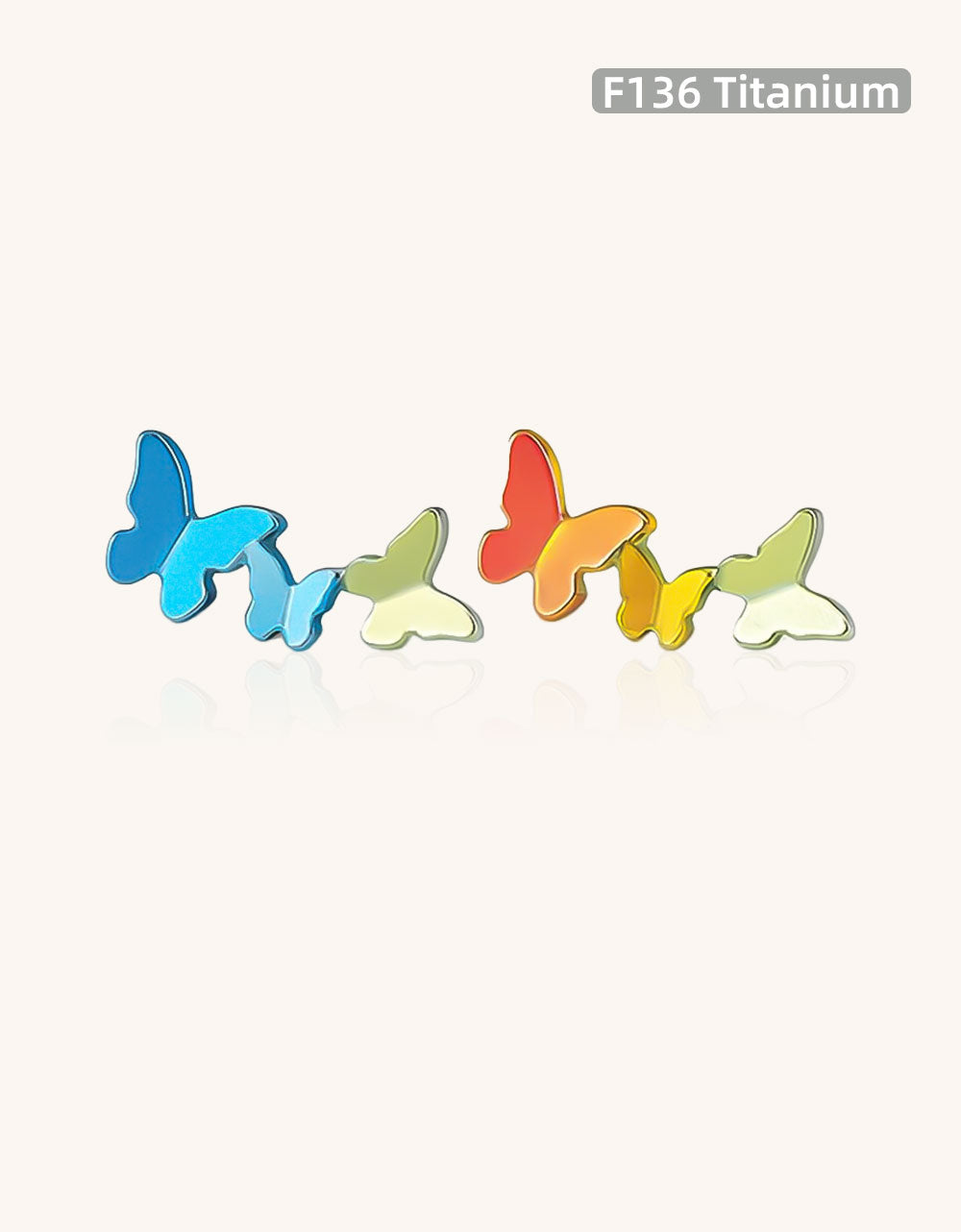 Medical Grade Titanium 16G Internally Threaded Triple Butterfly Helix Stud