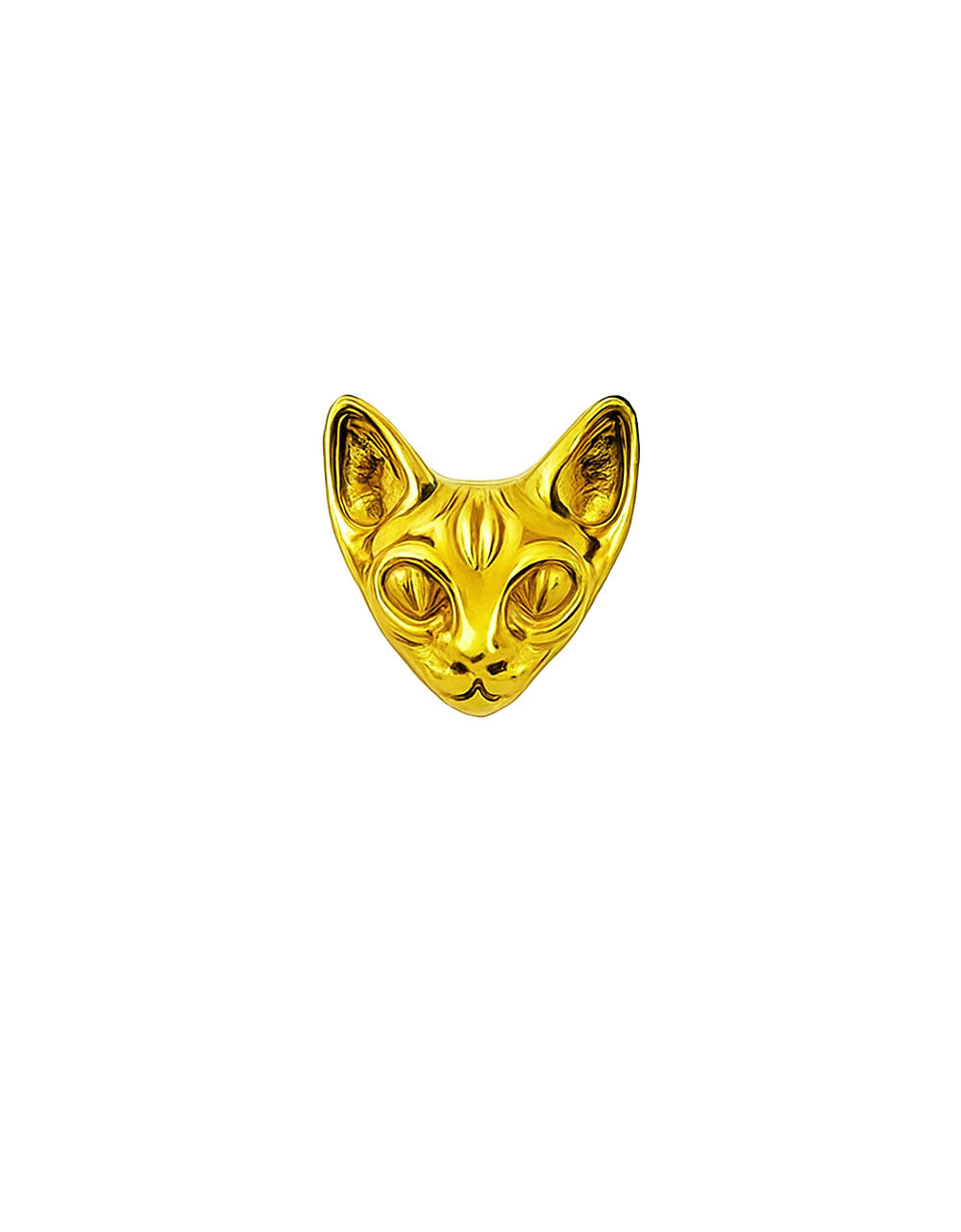F136 Titanium Internally Threaded Sphinx Cat Ear Stud–Hypoallergenic Retro Piercing Jewelry for Cartilage,Ear,Lip