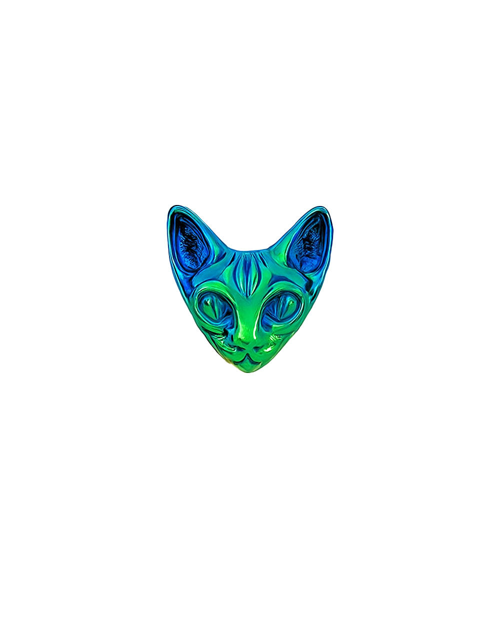 F136 Titanium Internally Threaded Sphinx Cat Ear Stud–Hypoallergenic Retro Piercing Jewelry for Cartilage,Ear,Lip