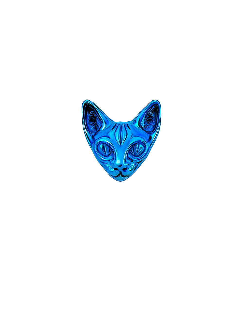 F136 Titanium Internally Threaded Sphinx Cat Ear Stud–Hypoallergenic Retro Piercing Jewelry for Cartilage,Ear,Lip
