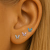 F136 Titanium Butterfly CZ Stud Head – Internally Threaded Flat Back Piercing Jewelry