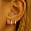 Titanium D-Shaped Clicker Hoop with CZ – Hypoallergenic Piercing Ring