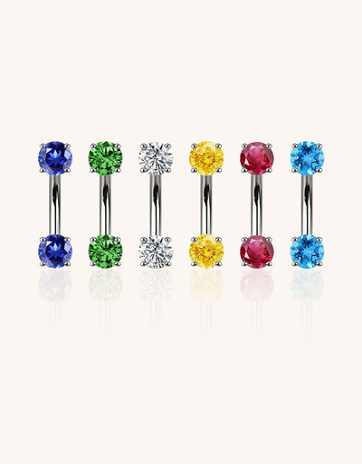 Titanium CZ Eyebrow Barbell – Basic Multi-Color Eyebrow Piercing Jewelry